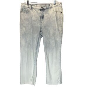 Chicos‎ Platinum Cropped Jeans Size 10 Ombre Striped Stretch Denim